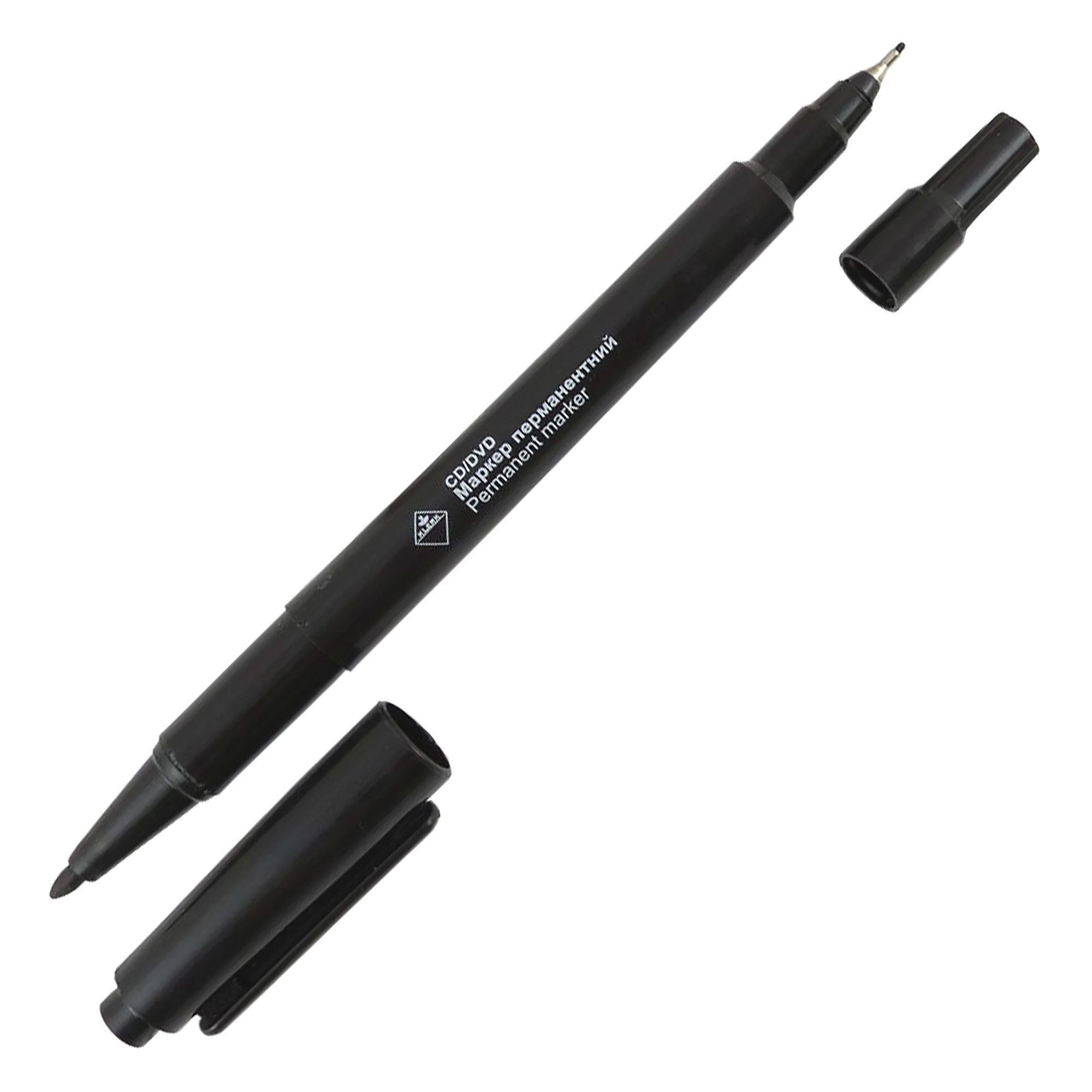 Маркер перманент. для CD/DVD-дисків; двостор. кол. чор.; товщ.лінії 0.5 - 1,5 мм; арт. KL0715; KLERK