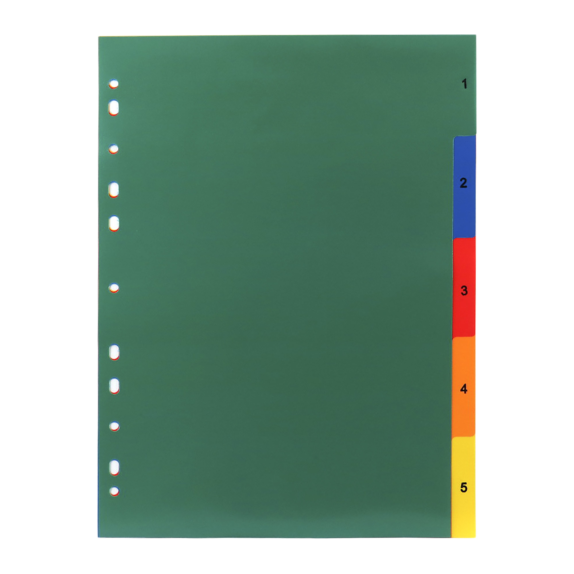 Розділювачі пластикові; А4; (цифри 1-5); (5арк. у пач.); арт. PY-05A; KLERK