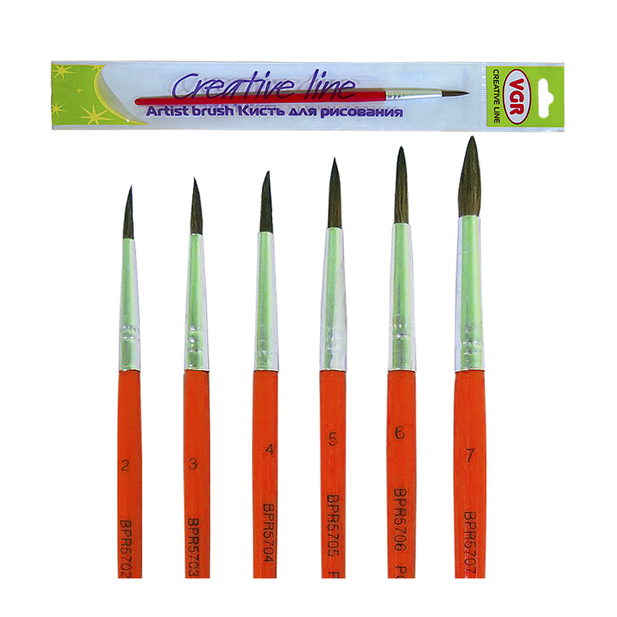 Пензлик поні круглий; №3; інд.упак+європідв.; арт. BPR-5703; VGR