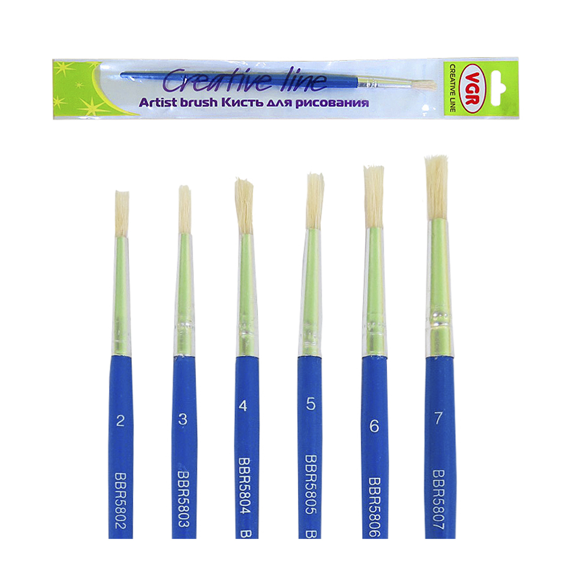 Пензлик щетина круглий; №6; інд.упак+європідв.; арт. BBR-5806; VGR