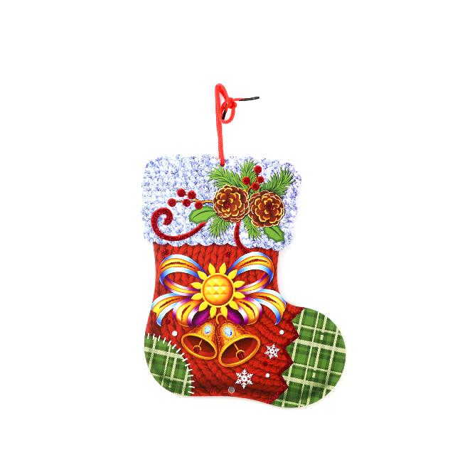 Прикраса новорічна картон; дизайн асорт.; 22x19см; арт. AG46830; ANGEL GIFTS