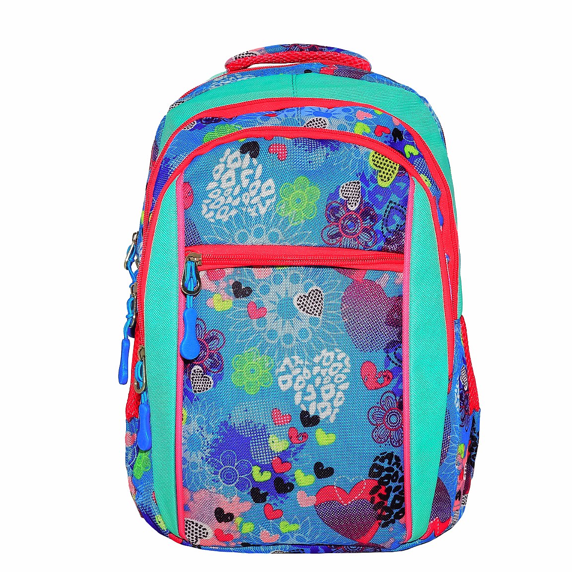 Рюкзак; 36*24*15см; бірюза "Квіти"; п/е; арт. 9870/1_бірюзаК; VGR