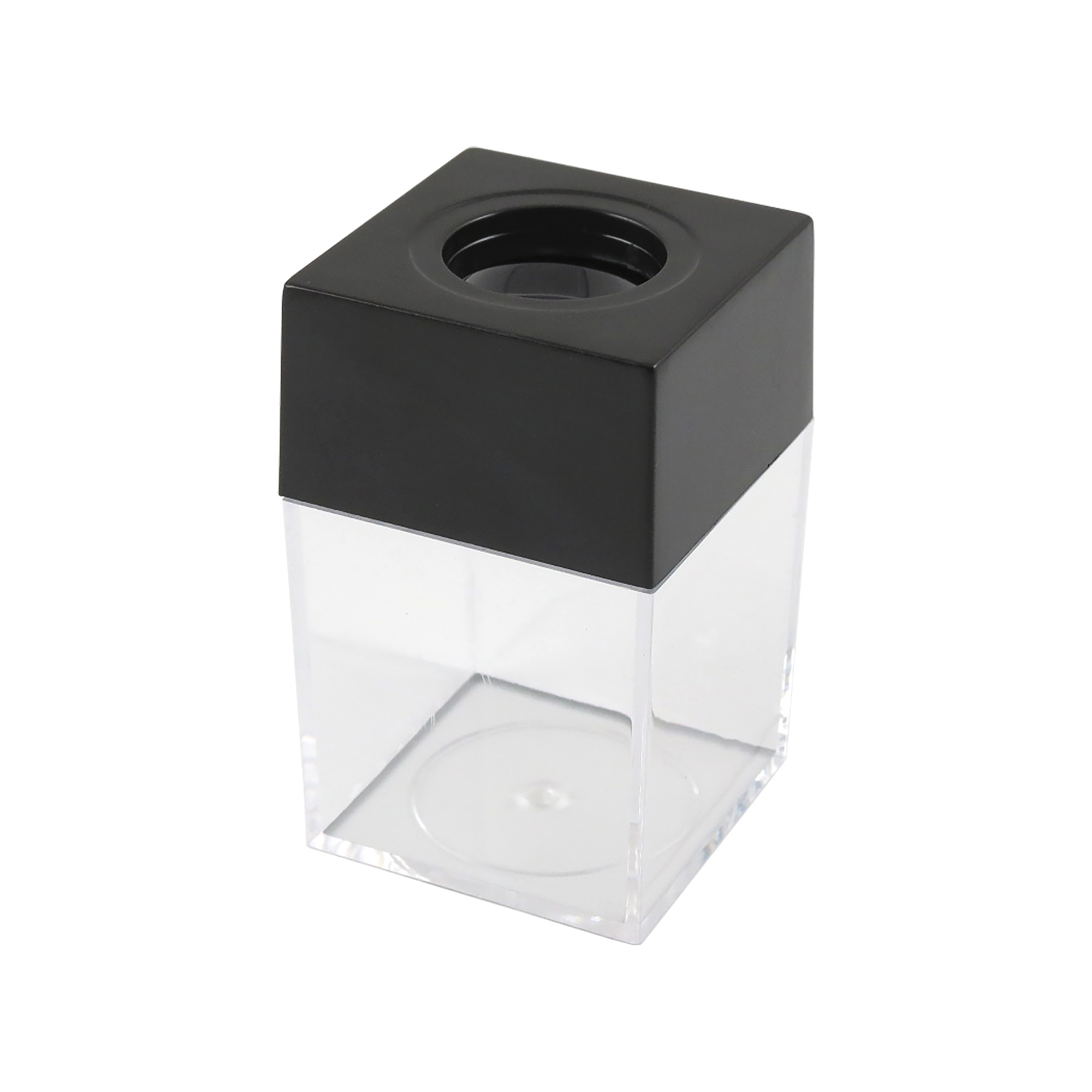 Бокс магн. для скріпок; 6,9*4,2*4,2см; прозор.; корп. прямокутн.; арт. KL522; KLERK