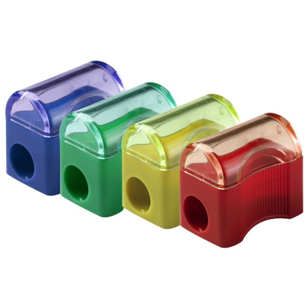 Точилка пласт.; 2.5*2см; (з прозор.конт.); кол. асорті; клінопод.ф.; арт. KL889; KLERK