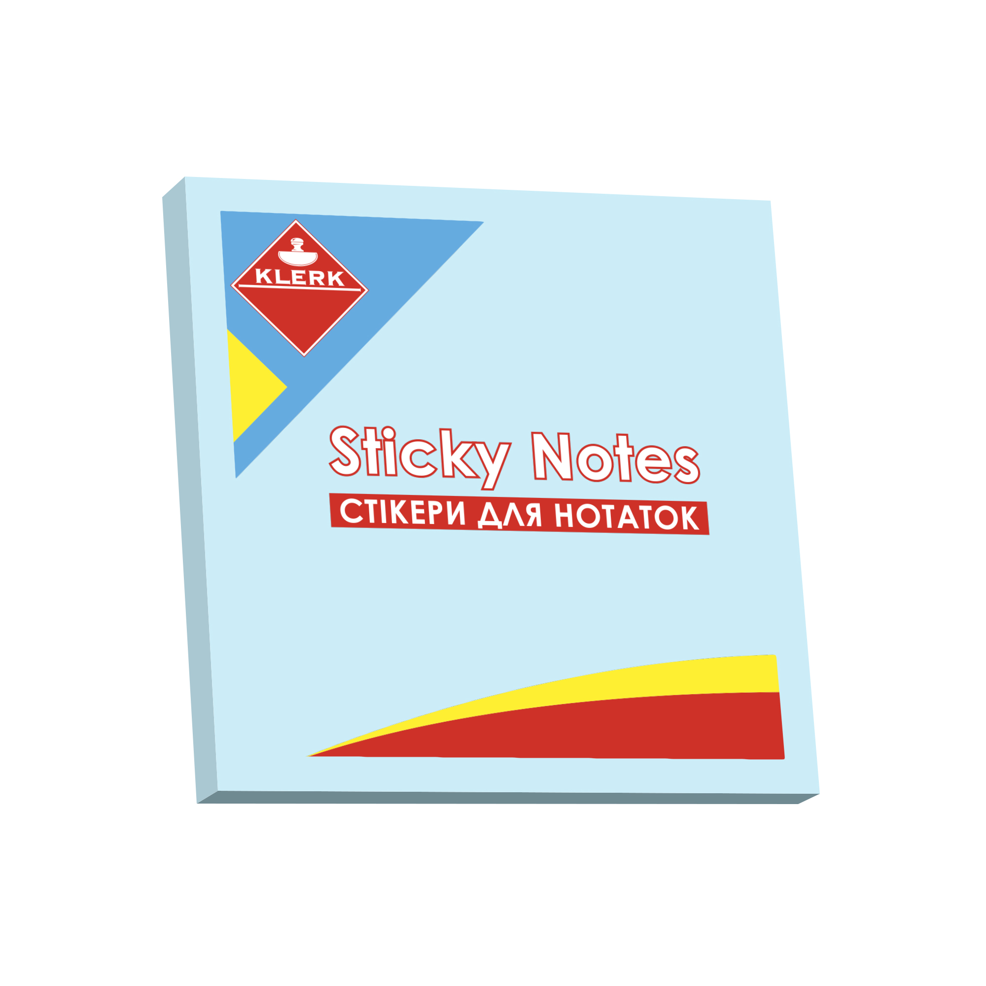 Папір клейкий; 76*76мм; 100арк.; кол. паст. блак.; арт. KL21503; KLERK