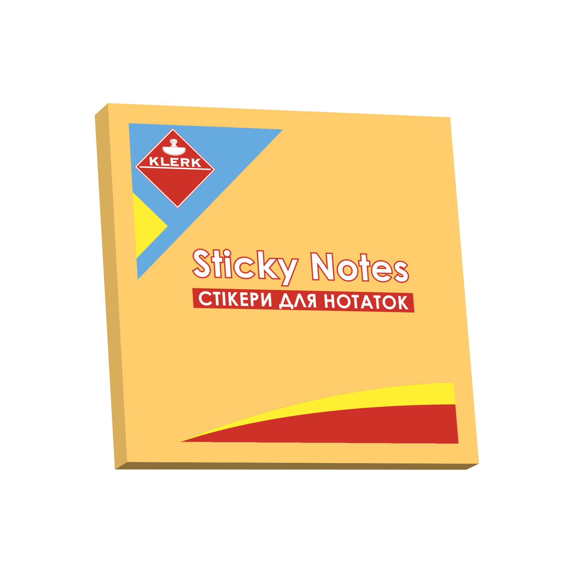 Папір клейкий; 76*76мм; 100арк.; кол. неон помаранч.; арт. KL21509; KLERK