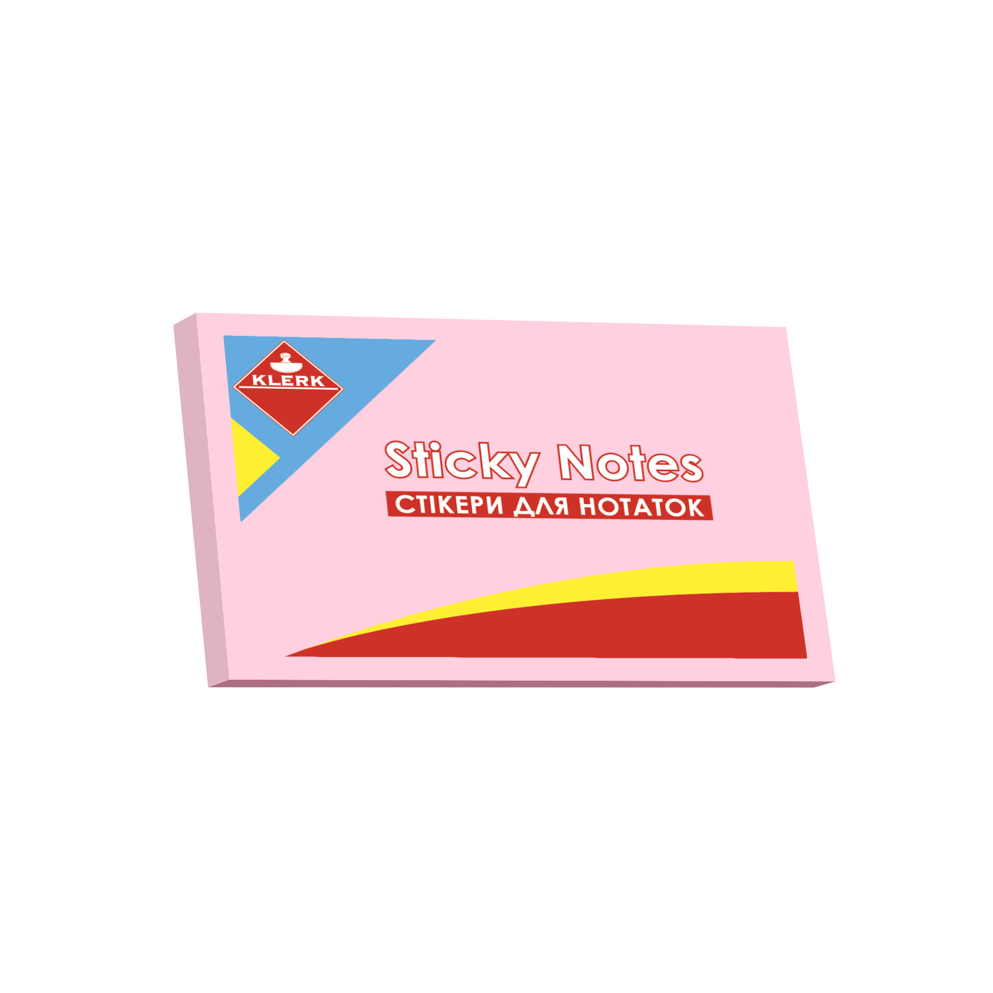 Папір клейкий; 76*50мм; 100арк.; кол. паст. рож.; арт. KL21514; KLERK