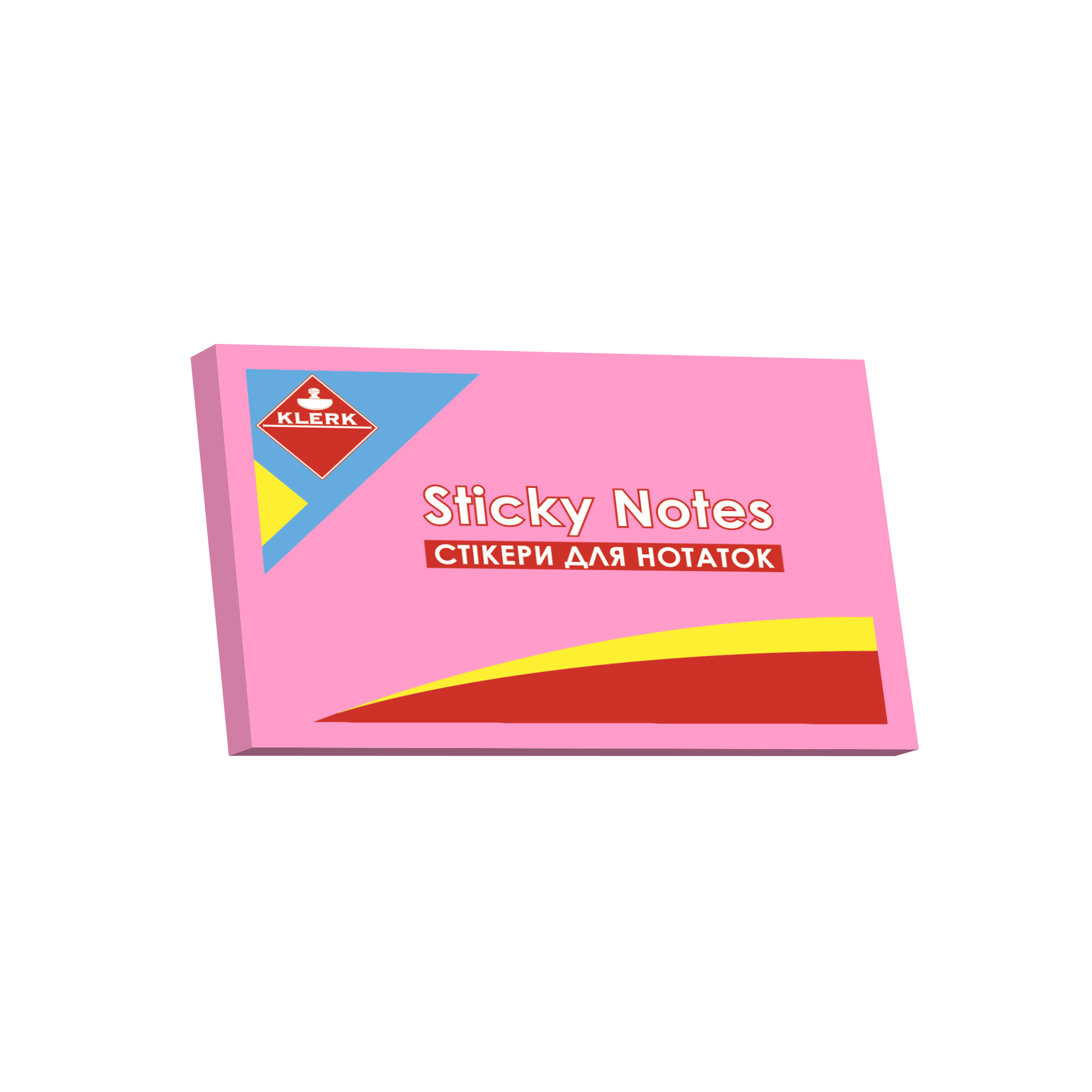 Папір клейкий; неон 76*50мм; 100арк.; кол. малиновий; арт. KL21519; KLERK