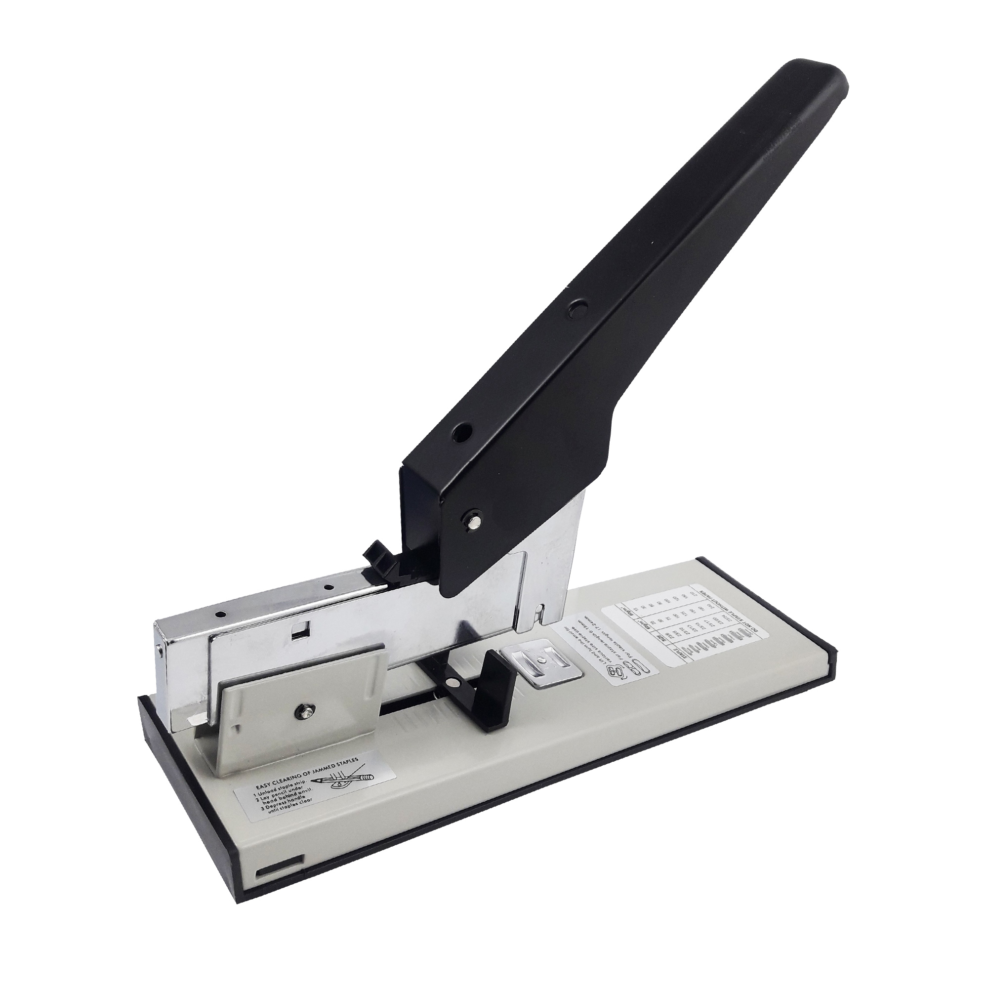 Зшивач метал.; 290*90*260 мм.; на 240 арк.; кол. чорний/сірий.; скоба № від 23/6 до 23/24; арт. KL2038; KLERK