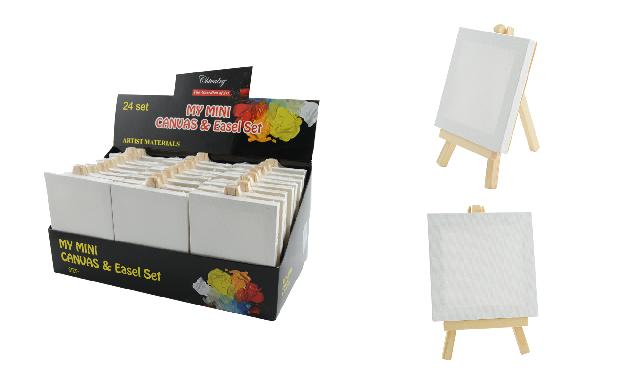 Полотно для малювання на дерев'яному підрамнику з мольбертом, 10*10см, 280 г/м2; "міні", арт. 10*10; Chivalry