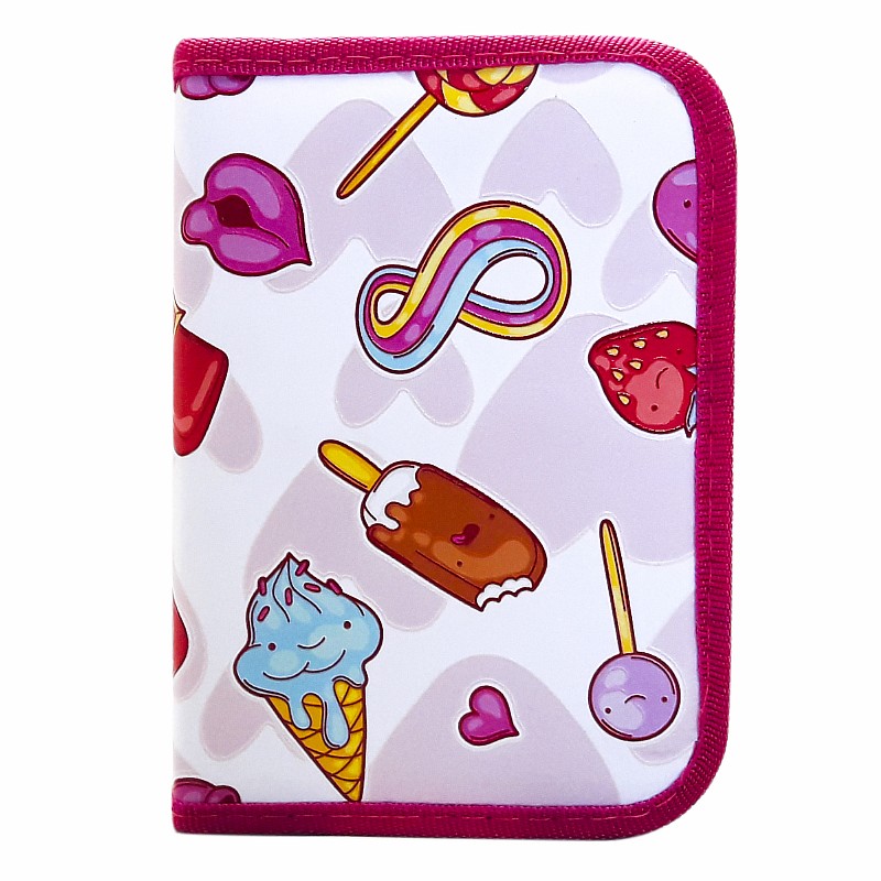 Пенал без напов. на молнії; 20*13*3 см.,"Морозиво" арт. VR23002 VGR