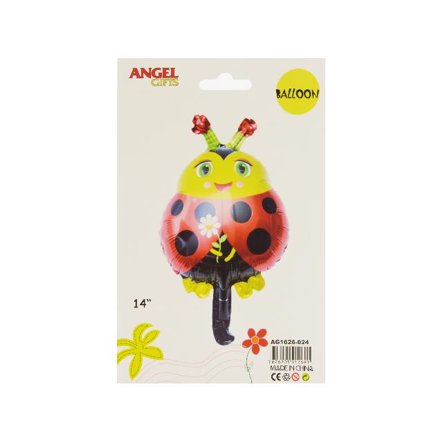 Кулька повітряна 34*36 см. "Божа корівка";  фольга; кол. асорті; арт. AG1626-024; ANGEL GIFTS