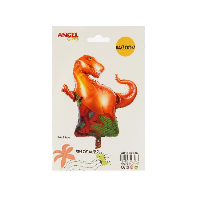 Кулька повітряна 34*49 см. "Динозавр 3";  фольга; кол. асорті; арт. AG1626-035; ANGEL GIFTS