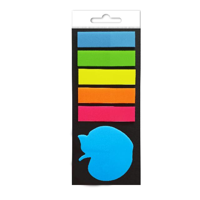 Індекси плівк.; 45*12мм; 5*25арк.; + фігурний, кол. неон асорті; арт. VR22301 VGR