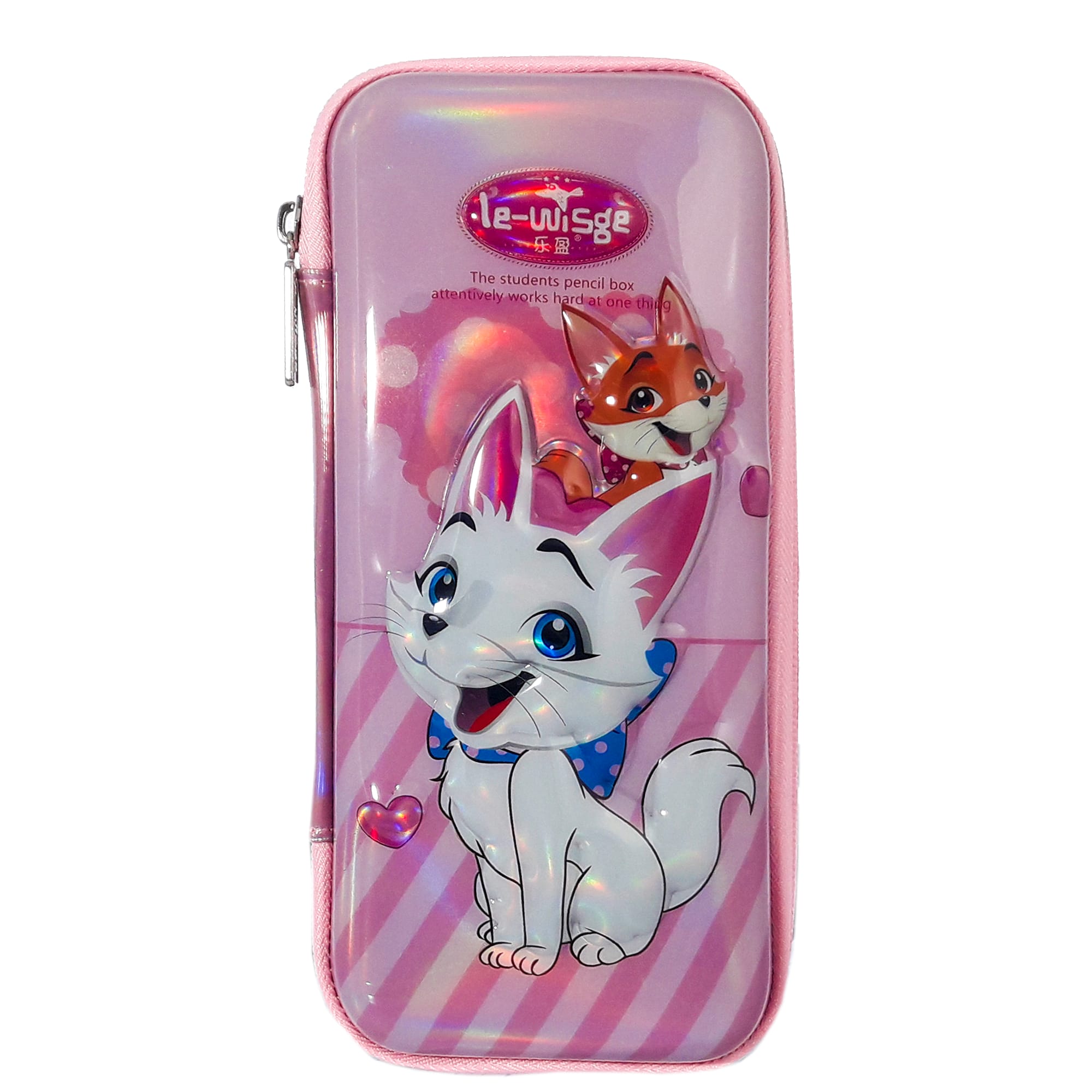 Пенал каркасний 3D; 22*9,5*4 см. ; "Лисеня" кол. рожевий; арт. VR23121; Le-WiSge