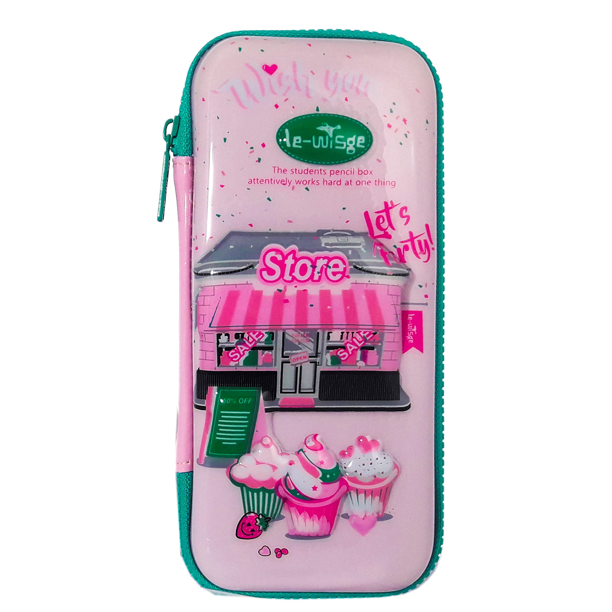 Пенал каркасний 3D; 22*9,5*4 см. ; "Магазин" кол. бірюзовий; арт. VR23124; Le-WiSge