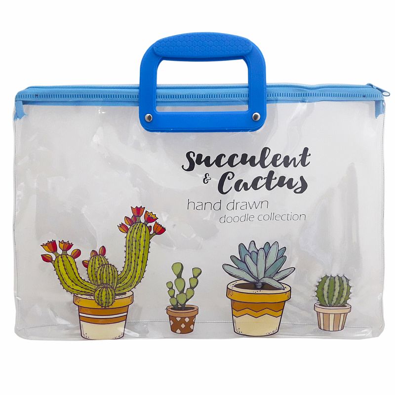 Портфель на блискавці; 28*39см; "Кактуси"; асорті; арт. VR22411, VGR