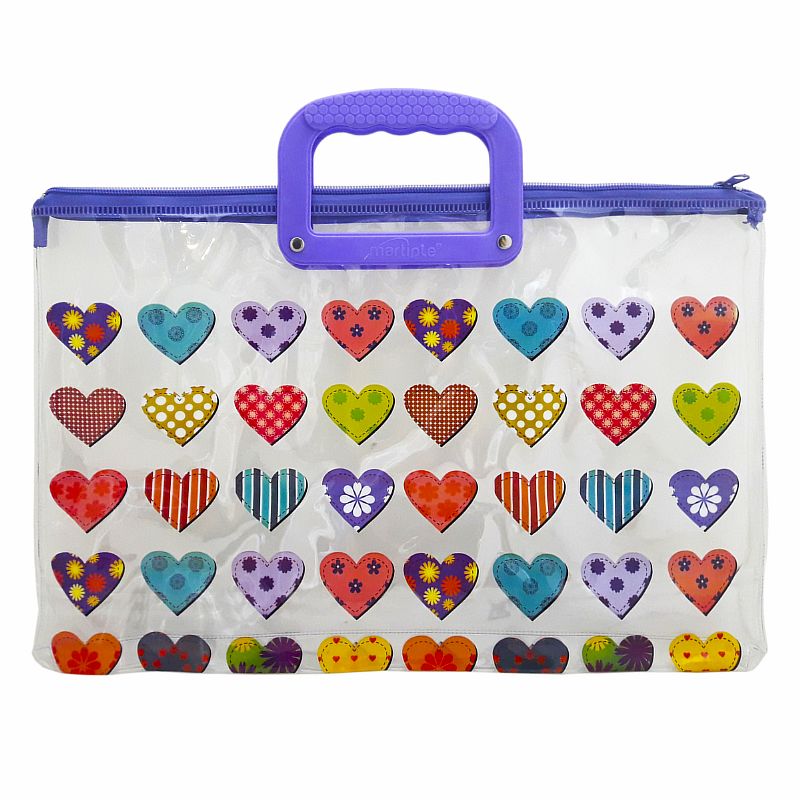 Портфель на блискавці; 28*39см; "Сердця"; асорті; арт. VR22412, VGR