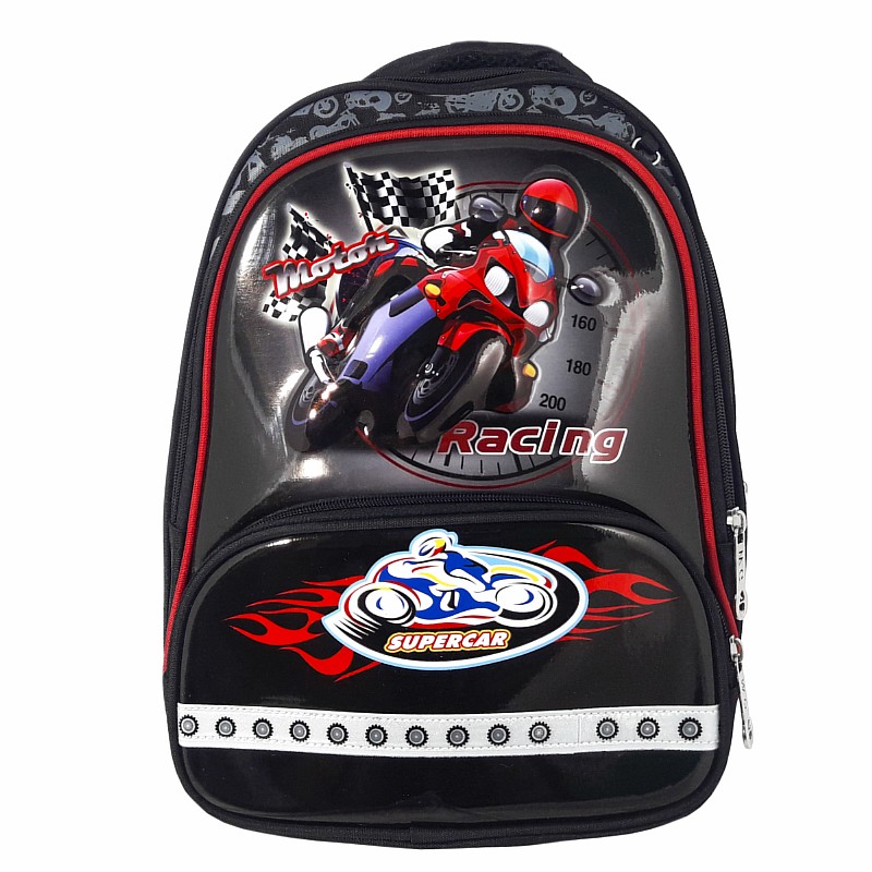 Рюкзак 35,5*26*19 см "Мотоцикл" чорний з червоним; поліестер; арт. VR24219_чорний з червоним; VGR