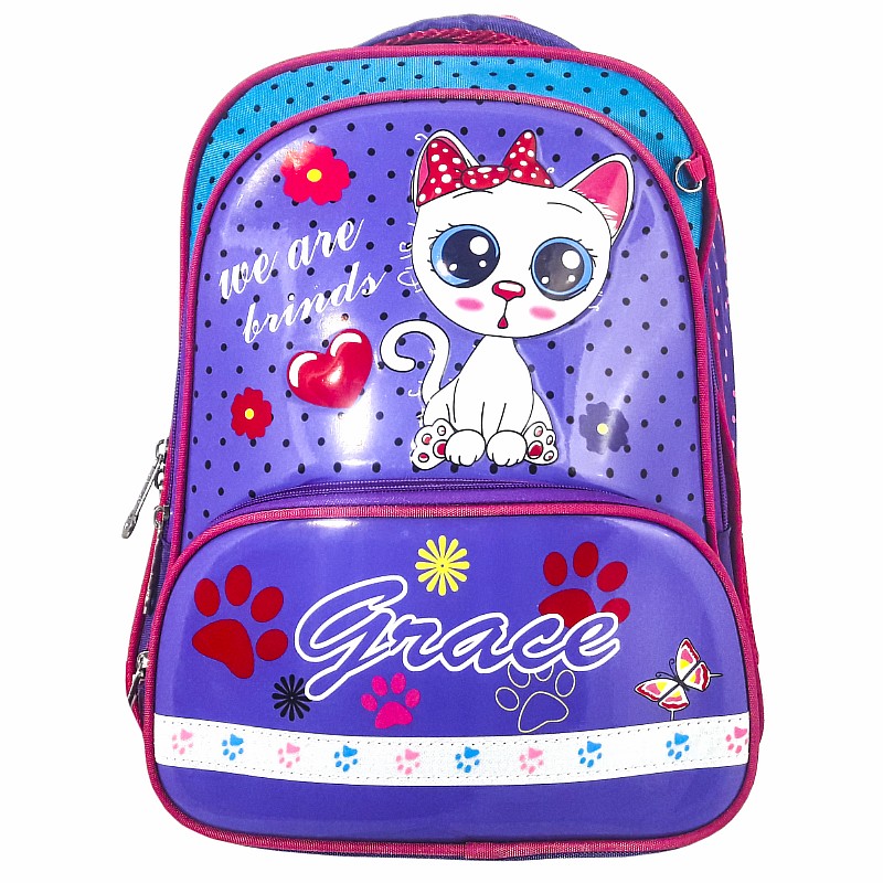 Рюкзак 35,5*26*19 см "Кіт" фіолет з рожевим; поліестер; арт. VR24221_фіолет з рожевим; VGR