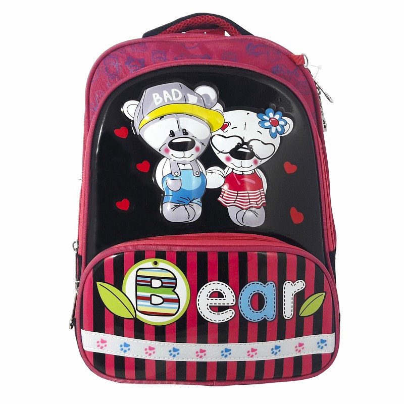 Рюкзак 35,5*26*19 см "Ведмедики" чорний з рожевим; поліестер; арт. VR24223_чорний з рожевим; VGR