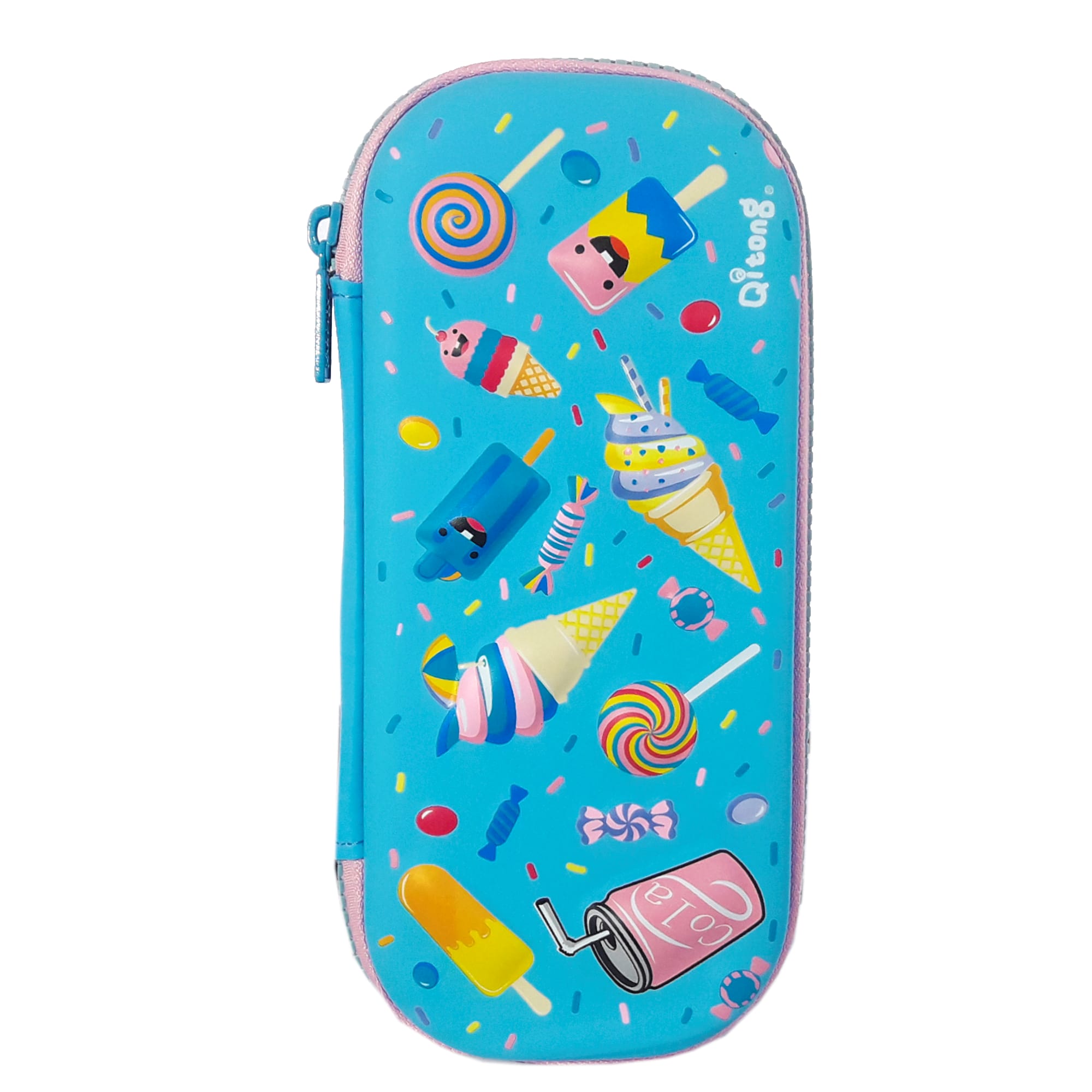Пенал каркасний 3D; 22*9.5*4 см. ; "Морозиво" кол. блакитний; арт. VR23111_2; Qitong