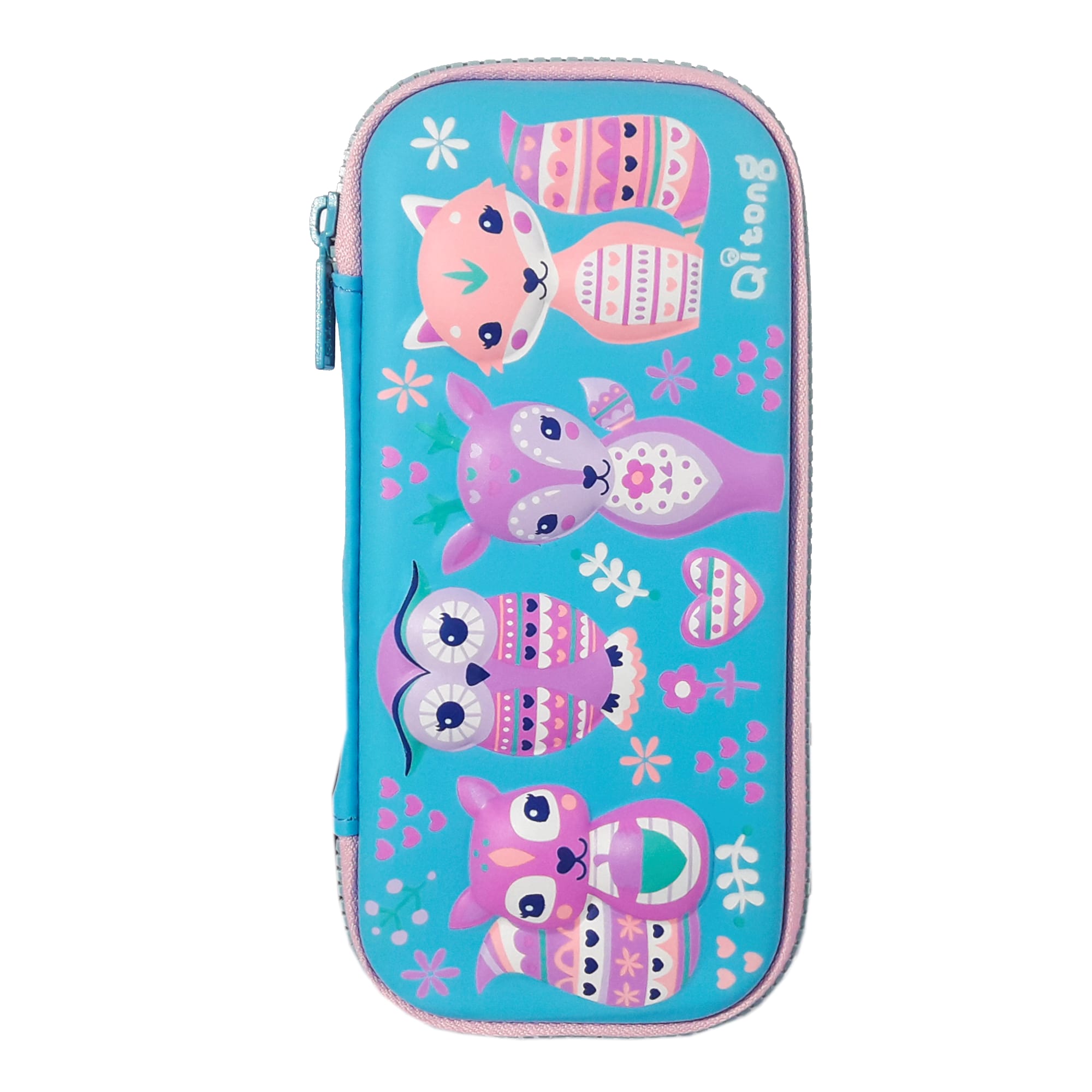 Пенал каркасний 3D; 22*9.5*4 см. ; "Лісові мешканці" кол. блакитний; арт. VR23112_3; Qitong