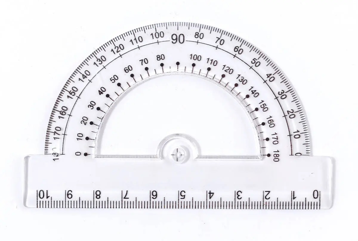 Транспортир пластиковий;  колір прозорий, арт. KL26106, VGR