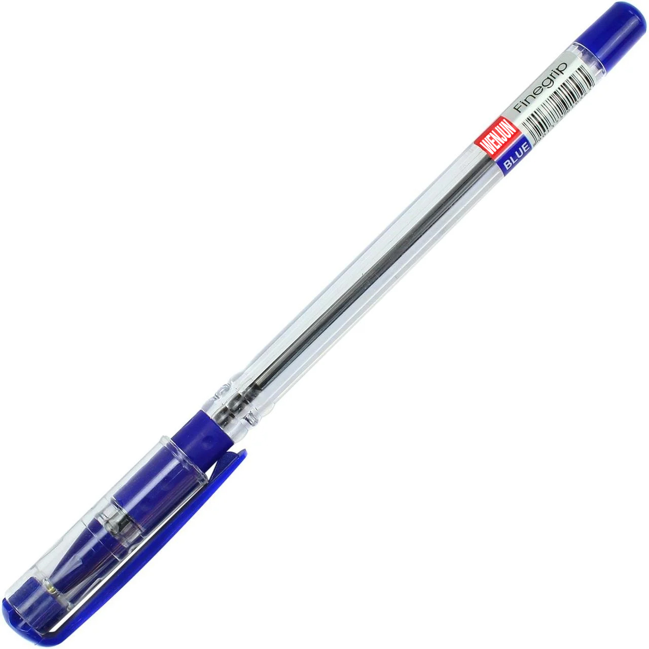 Ручка кулькова; масляна основа; 0,7мм; стрижень синій; корпус прозорий; гум. грип; арт. KL10517 KLERK