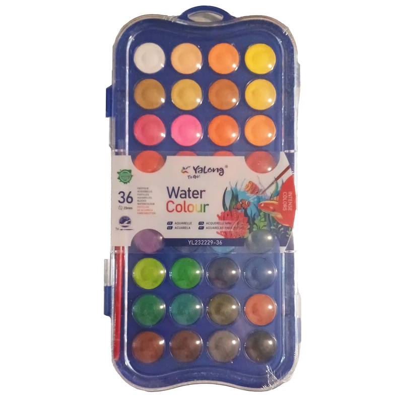 Фарба-акварель, 36 кол., з пензликом, арт. YL232229-36, Yalong