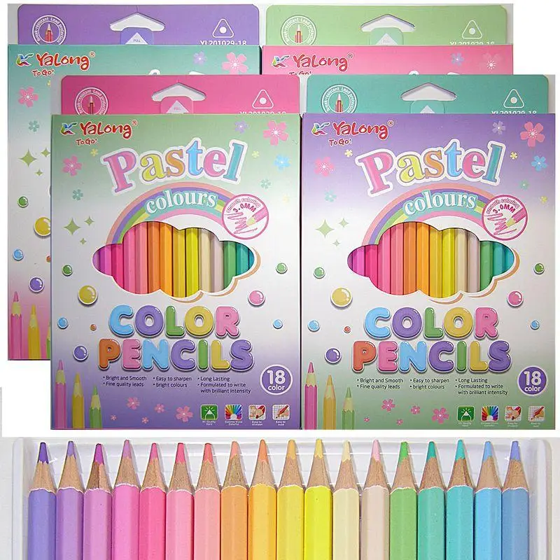 Олівці кольорові "Pastel Сolours", 18 кол., арт. YL201029-18, Yalong