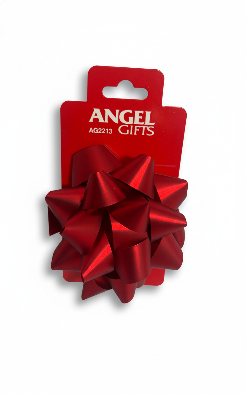 Бант подарунковий; матовий; колір червоний; 10см;  матеріал: поліпропілен; арт. AG2213; ANGEL GIFTS