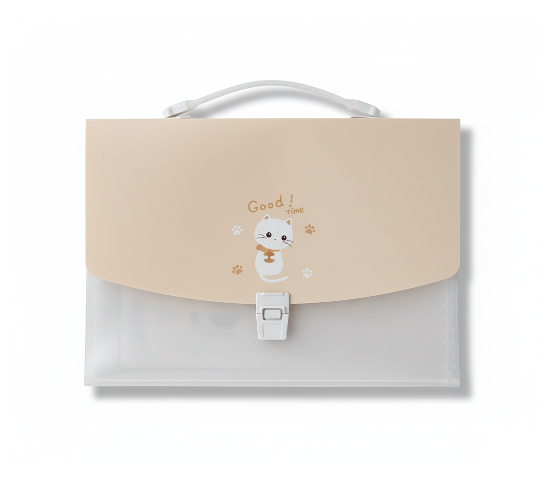 Портфель пластиковий картотека на застібці; 12 відділень; А4; колір жовтий з прозорим; арт. KL10524-3; KLERK