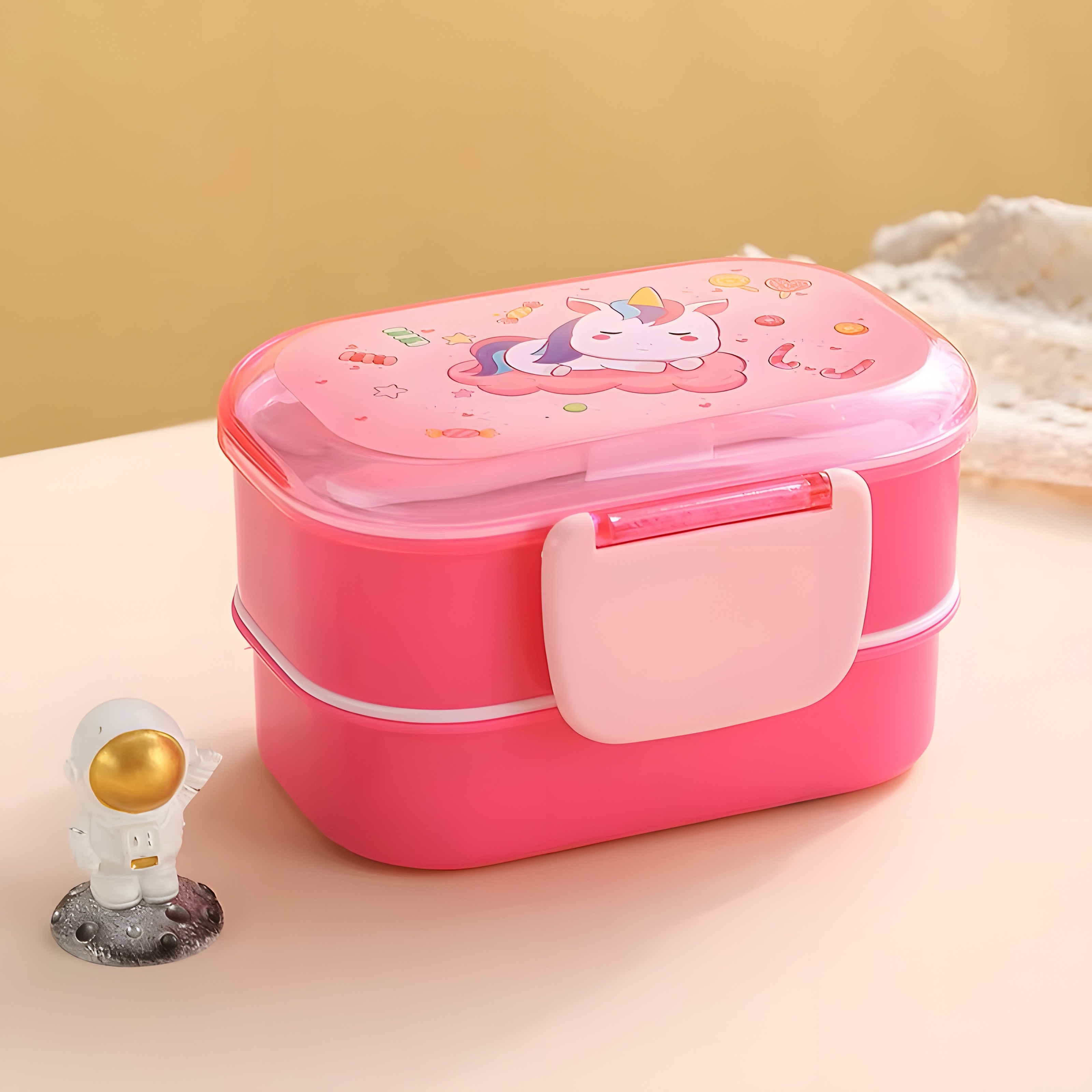 Ланч-бокс для їжі; подвійний; рожевий; арт. VR2012-3; VGR