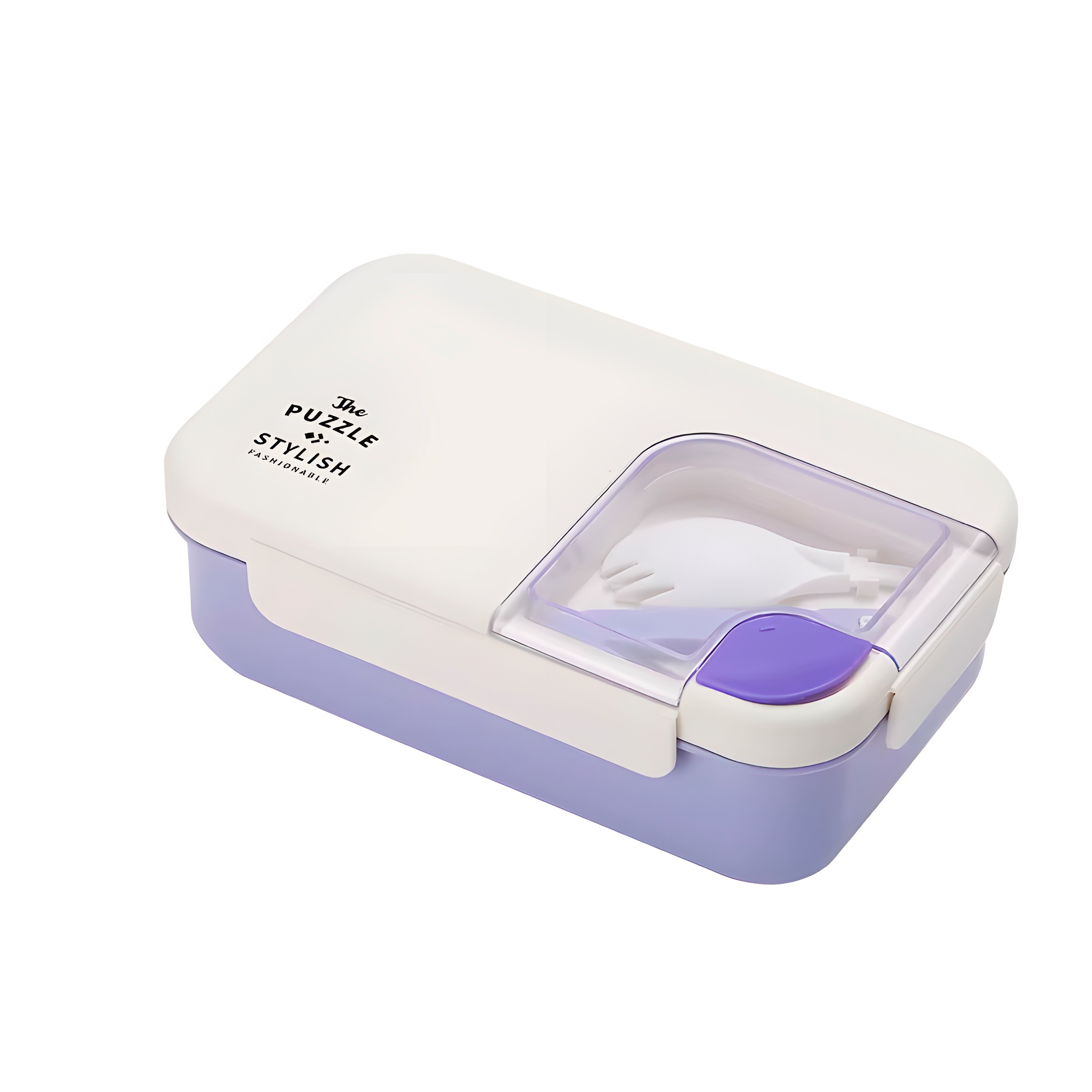 Ланч-бокс для їжі; подвійний; фіолетовий з білим; арт. VR2014-3; VGR