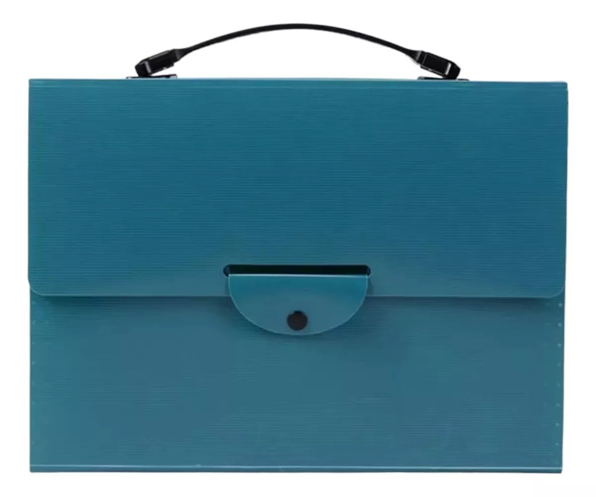 Портфель-картотека на кнопці; А4; 13 відділ.; пластик.; кол. синіий; арт. KL10523-4; KLERK