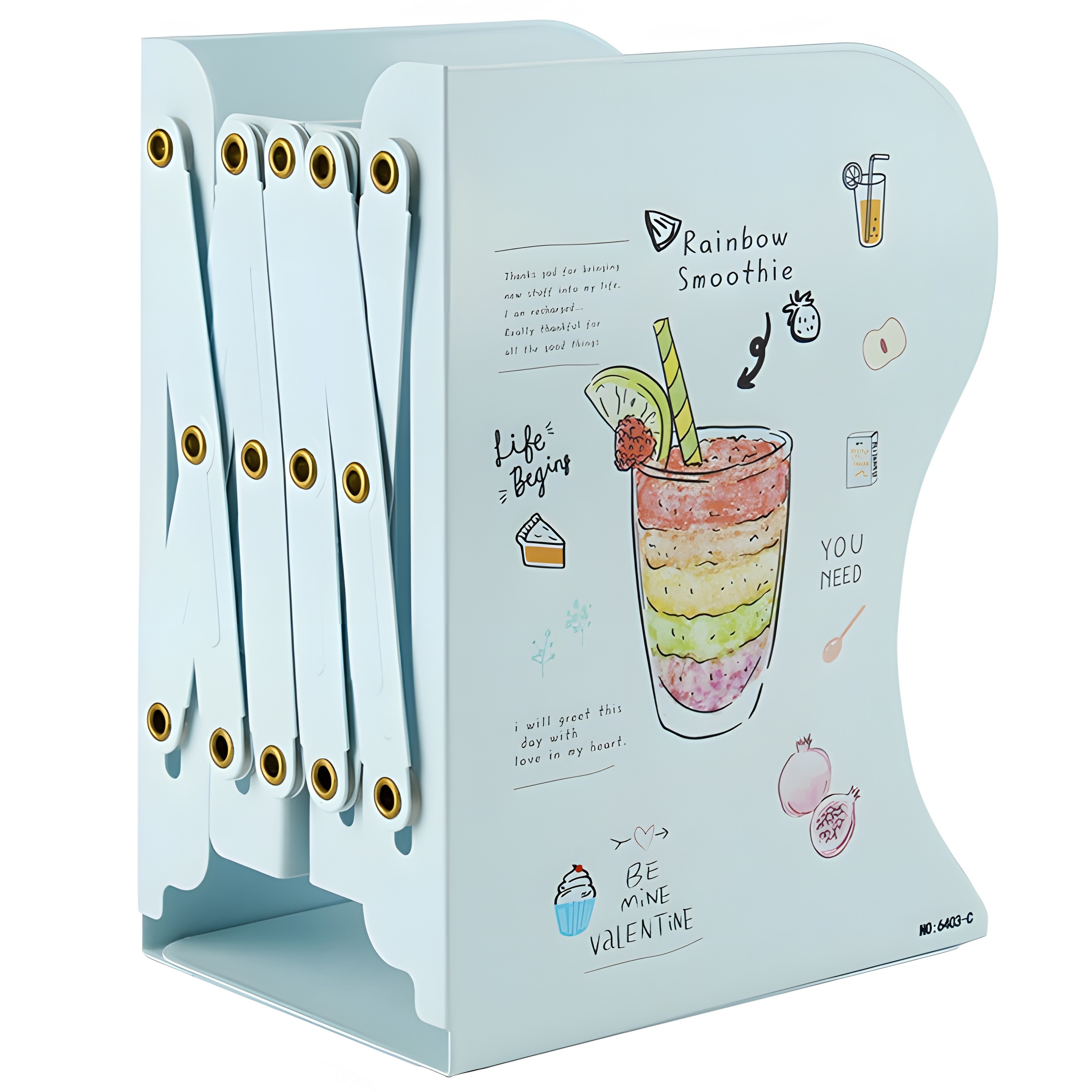 Підставка-тримач для книг металева; розсувна; колір блакитний (Rainbow Smoothie) ; арт. VR2035-4; VGR