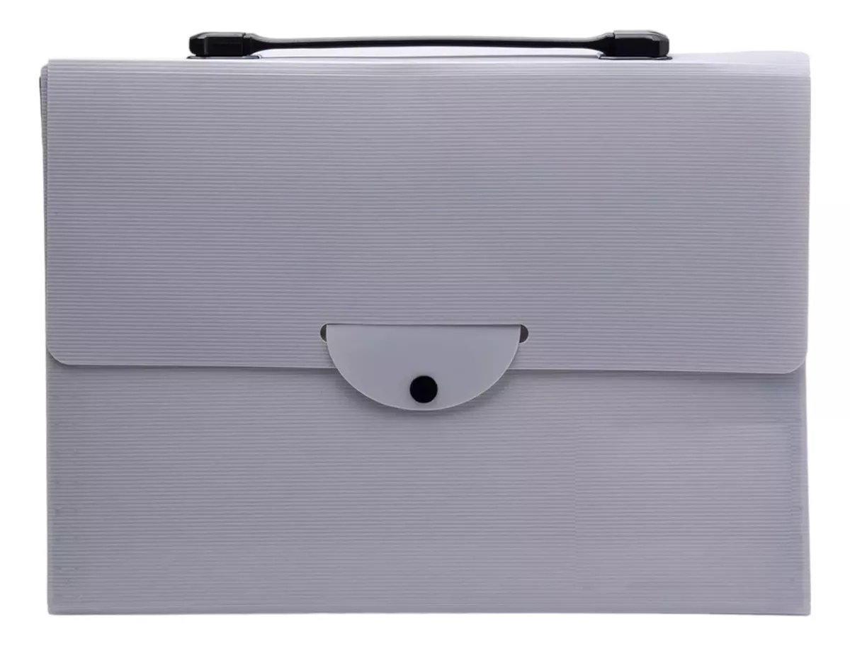 Портфель-картотека на кнопці; А4; 13 відділ.; пластик.; кол. сірий; арт. KL10523-5; KLERK
