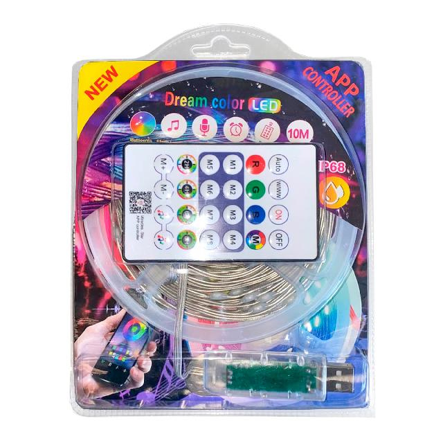 Світлодіодна стрічка з дистанційним керуванням USB RGB 10м.