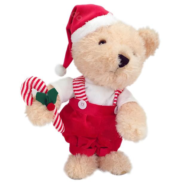 Ведмедик новорічний інтерактивний; 35см; арт. AG3465; ANGEL GIFTS