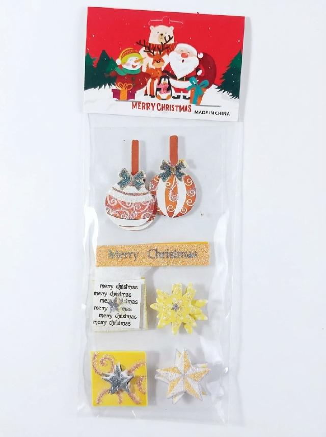 Наклейки новорічні, 6 шт матеріал: ПВХ; арт. AG3480; ANGEL GIFTS