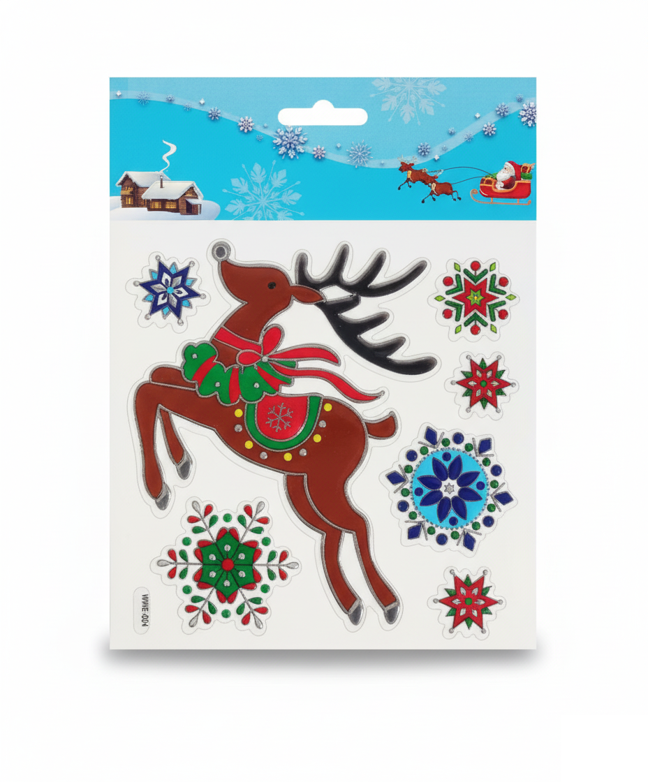 Наклейки новорічні на вікна, 6 шт матеріал: ПВХ; арт. AG3490; ANGEL GIFTS