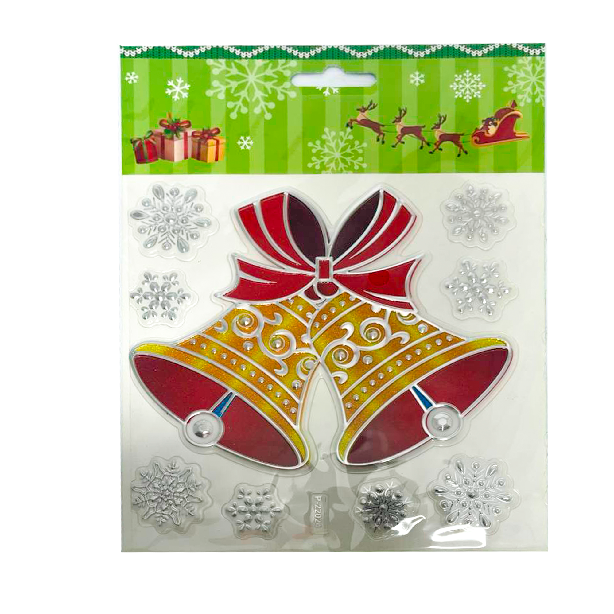 Наклейки новорічні на вікна, 9 шт матеріал: ПВХ; арт. AG3493; ANGEL GIFTS
