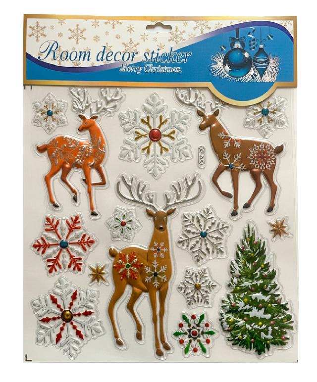 Наклейки новорічні на вікна, 10 шт матеріал: ПВХ; арт. AG3496; ANGEL GIFTS