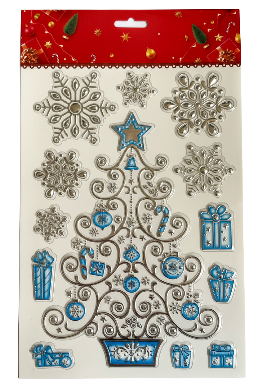 Наклейки новорічні на вікна, 11 шт матеріал: ПВХ; арт. AG3497; ANGEL GIFTS
