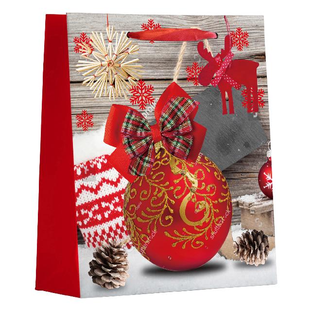 Пакет паперовий для подарунків (Новорічний); 4 дизайни; розмір:26*32*10cm; арт. AG3565; ANGEL GIFTS