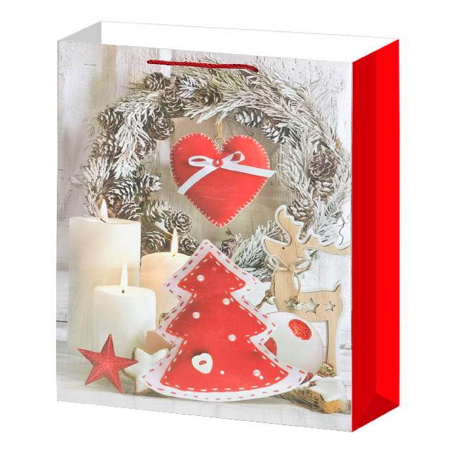 Пакет паперовий для подарунків (Новорічний); 2 дизайни; розмір:40*55*15cm; арт. AG3578; ANGEL GIFTS