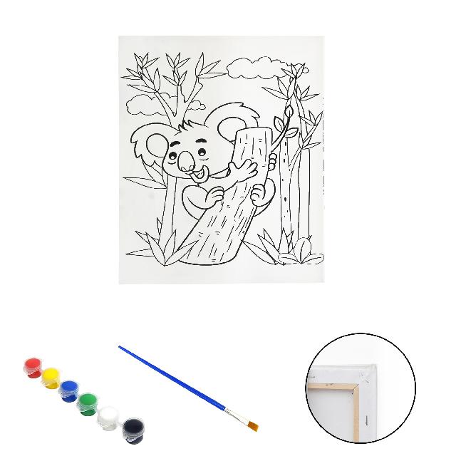 Полотно-розмальовка з контуром на дерев'яному підрамнику "Коала" 20*30см., фарби + пензлик в наб., арт.QS20*30-8